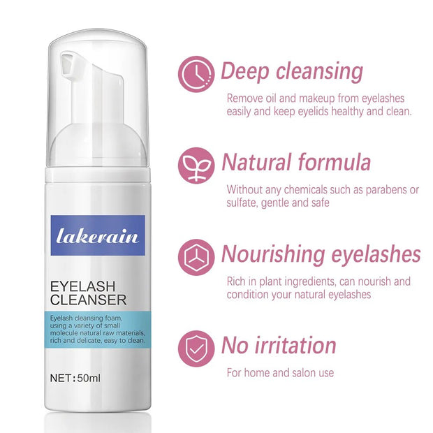 High Quality 50ml Eyelash Shampoo Gentle Cleansing Eyelashes/Grafting Extension Eyelashes Mousse Foam Pro Eyelash Cleaner
