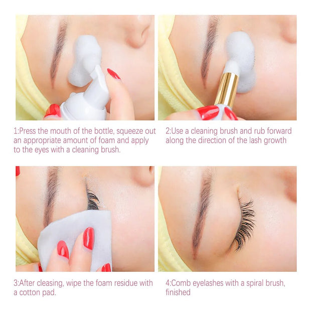 High Quality 50ml Eyelash Shampoo Gentle Cleansing Eyelashes/Grafting Extension Eyelashes Mousse Foam Pro Eyelash Cleaner