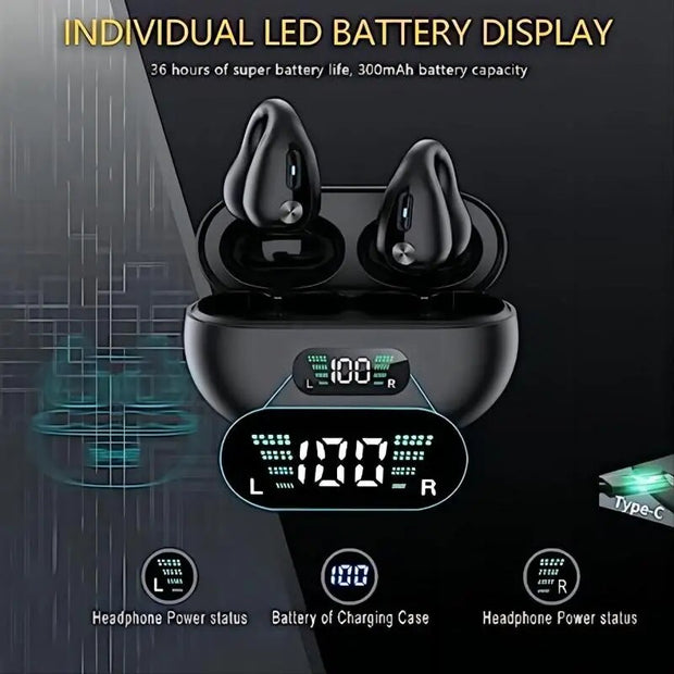 Original TWS Waterproof Bluetooth Earphones Open Ear Clip Earbuds Wireless Headphones with Mic Headsets for Android&iPhone