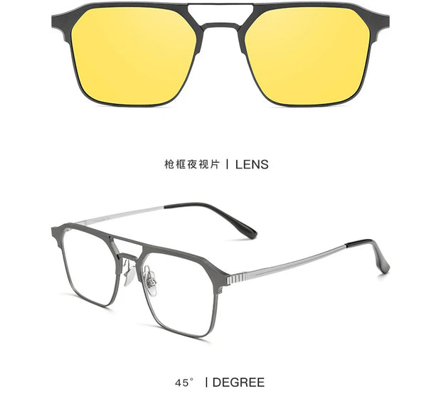 ZIROSAT 9910 Polarized Sunglasses Men Women Magnetic Clip On Glasses Titanium Optical Prescription Eyewear Frames Eyeglasses