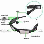Bluetooth-compatible Glasses Stereo Wireless Headphones With Microphone Polarized Sunglasses Noise Cancelling Earphones