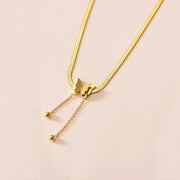 OIMG 316L Stainless Steel Vintage Butterfly Golden Necklace Women   Blade Snake Chains Aesthetic Charms Choker Women jewelry Gif