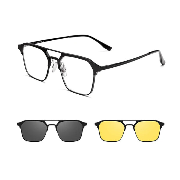 ZIROSAT 9910 Polarized Sunglasses Men Women Magnetic Clip On Glasses Titanium Optical Prescription Eyewear Frames Eyeglasses