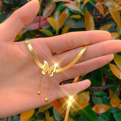Collier Ras de Cou Papillon pour Femmes et Filles