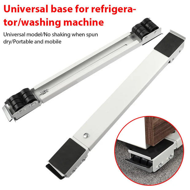 2PCS Washing Machine Stand Mobile Base Adjustable Roller Furniture Dolly Refrigerator Moving Cart Furniture Base Bracket Movers