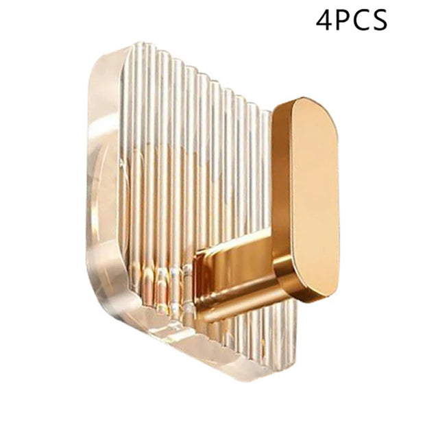 Acrylic Tranparent Multifunction Wall Hook Key Cloth Organizer Hanger Bathroom Robe Towel Rack Kitchen Hardware Hooks