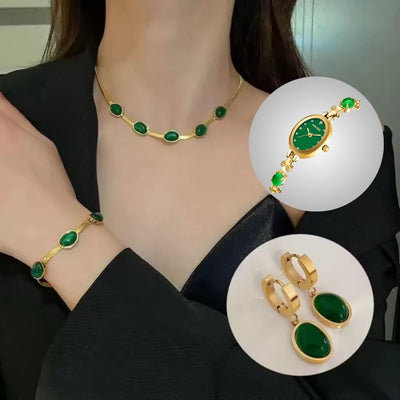 ensemble de bijoux  et montre en émeraude